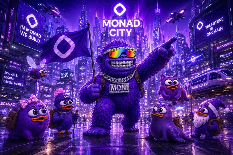 MONI Monad City group scene